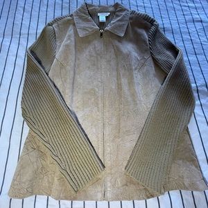 COLDWATER CREEK SIZE L BROWN SWEATER JACKET